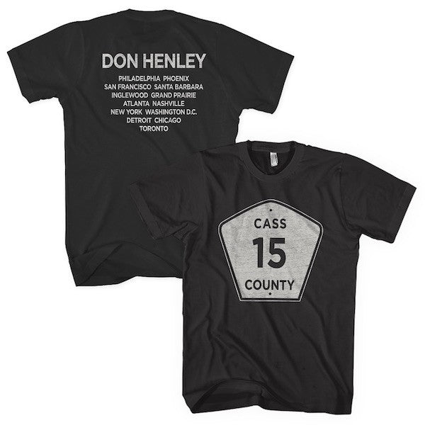 tee-coal-front "cass county 15" sign-back "Don Henley" with tour cities